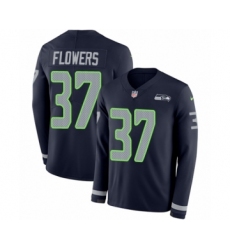 Youth Nike Seattle Seahawks #37 Tre Flowers Limited Navy Blue Therma Long Sleeve NFL Jersey