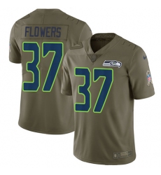 Youth Nike Seattle Seahawks #37 Tre Flowers Limited Olive 2017 Salute to Service NFL Jersey