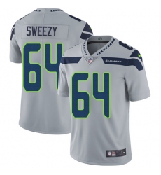 Men's Nike Seattle Seahawks #64 J.R. Sweezy Grey Alternate Vapor Untouchable Limited Player NFL Jersey
