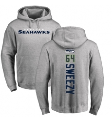 NFL Nike Seattle Seahawks #64 J.R. Sweezy Ash Backer Pullover Hoodie