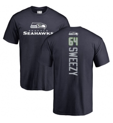NFL Nike Seattle Seahawks #64 J.R. Sweezy Navy Blue Backer T-Shirt