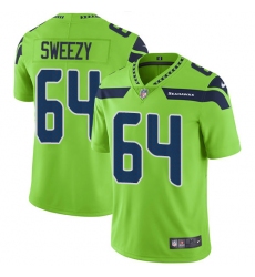 Youth Nike Seattle Seahawks #64 J.R. Sweezy Limited Green Rush Vapor Untouchable NFL Jersey