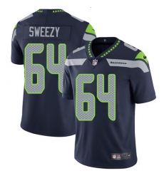 Youth Nike Seattle Seahawks #64 J.R. Sweezy Navy Blue Team Color Vapor Untouchable Limited Player NFL Jersey