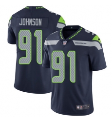 Men's Nike Seattle Seahawks #91 Tom Johnson Navy Blue Team Color Vapor Untouchable Limited Player NFL Jersey