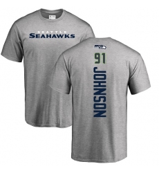 NFL Nike Seattle Seahawks #91 Tom Johnson Ash Backer T-Shirt