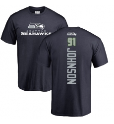 NFL Nike Seattle Seahawks #91 Tom Johnson Navy Blue Backer T-Shirt