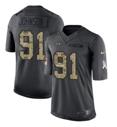 Youth Nike Seattle Seahawks #91 Tom Johnson Limited Black 2016 Salute to Service NFL Jersey