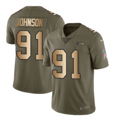 Youth Nike Seattle Seahawks #91 Tom Johnson Limited Olive Gold 2017 Salute to Service NFL Jersey