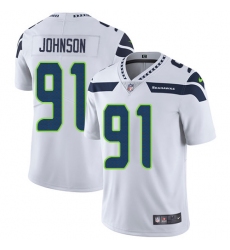 Youth Nike Seattle Seahawks #91 Tom Johnson White Vapor Untouchable Limited Player NFL Jersey