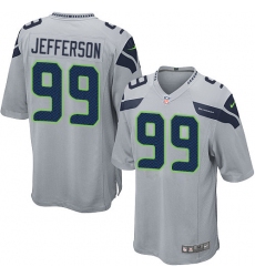 Men's Nike Seattle Seahawks #99 Quinton Jefferson Game Grey Alternate NFL Jersey