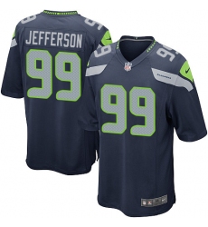 Men's Nike Seattle Seahawks #99 Quinton Jefferson Game Navy Blue Team Color NFL Jersey