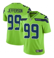 Men's Nike Seattle Seahawks #99 Quinton Jefferson Limited Green Rush Vapor Untouchable NFL Jersey
