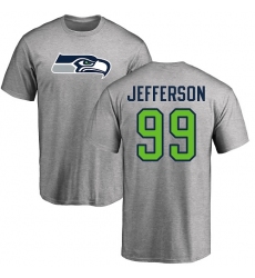 NFL Nike Seattle Seahawks #99 Quinton Jefferson Ash Name & Number Logo T-Shirt