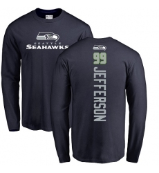 NFL Nike Seattle Seahawks #99 Quinton Jefferson Navy Blue Backer Long Sleeve T-Shirt