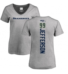 NFL Women's Nike Seattle Seahawks #99 Quinton Jefferson Ash Backer T-Shirt