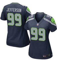 Women Nike Seattle Seahawks #99 Quinton Jefferson Game Navy Blue Team Color NFL Jersey