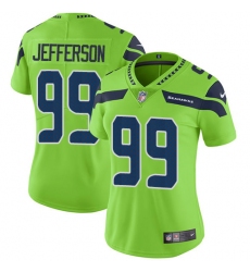 Women Nike Seattle Seahawks #99 Quinton Jefferson Limited Green Rush Vapor Untouchable NFL Jersey