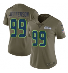 Women Nike Seattle Seahawks #99 Quinton Jefferson Limited Olive 2017 Salute to Service NFL Jersey