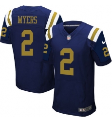 Men's Nike New York Jets #2 Jason Myers Elite Navy Blue Alternate NFL Jersey