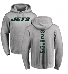 NFL Nike New York Jets #2 Jason Myers Ash Backer Pullover Hoodie