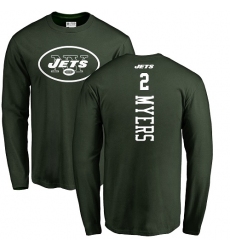 NFL Nike New York Jets #2 Jason Myers Green Backer Long Sleeve T-Shirt
