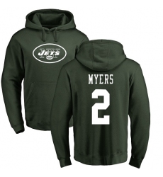 NFL Nike New York Jets #2 Jason Myers Green Name & Number Logo Pullover Hoodie