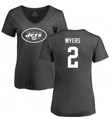 NFL Women's Nike New York Jets #2 Jason Myers Ash One Color T-Shirt