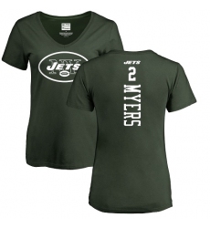NFL Women's Nike New York Jets #2 Jason Myers Green Backer T-Shirt