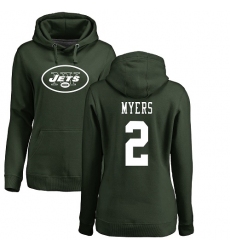 NFL Women's Nike New York Jets #2 Jason Myers Green Name & Number Logo Pullover Hoodie