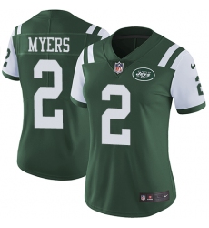 Women Nike New York Jets #2 Jason Myers Green Team Color Vapor Untouchable Limited Player NFL Jersey