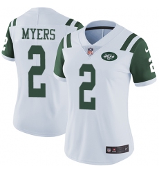 Women Nike New York Jets #2 Jason Myers White Vapor Untouchable Limited Player NFL Jersey