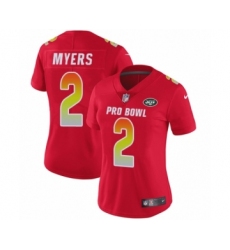 Women's Nike New York Jets #2 Jason Myers Limited Red AFC 2019 Pro Bowl NFL Jersey