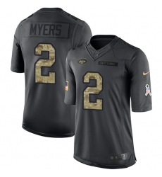 Youth Nike New York Jets #2 Jason Myers Limited Black 2016 Salute to Service NFL Jersey