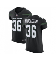 Men's New York Jets #36 Doug Middleton Black Alternate Vapor Untouchable Elite Player Football Jersey