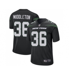 Men's New York Jets #36 Doug Middleton Game Black Alternate Football Jersey