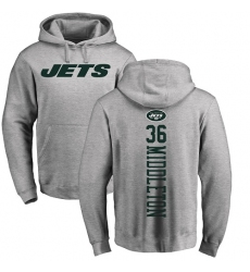 NFL Nike New York Jets #36 Doug Middleton Ash Backer Pullover Hoodie