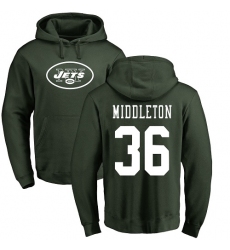NFL Nike New York Jets #36 Doug Middleton Green Name & Number Logo Pullover Hoodie