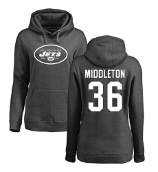 NFL Women's Nike New York Jets #36 Doug Middleton Ash One Color Pullover Hoodie