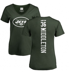 NFL Women's Nike New York Jets #36 Doug Middleton Green Backer T-Shirt