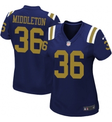 Women Nike New York Jets #36 Doug Middleton Game Navy Blue Alternate NFL Jersey