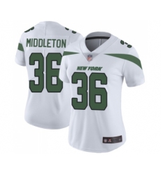Women's New York Jets #36 Doug Middleton White Vapor Untouchable Limited Player Football Jersey