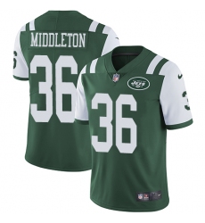 Youth Nike New York Jets #36 Doug Middleton Green Team Color Vapor Untouchable Limited Player NFL Jersey