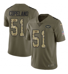Men's Nike New York Jets #51 Brandon Copeland Limited Olive Camo 2017 Salute to Service NFL Jersey