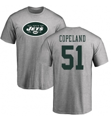 NFL Nike New York Jets #51 Brandon Copeland Ash Name & Number Logo T-Shirt