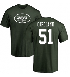 NFL Nike New York Jets #51 Brandon Copeland Green Name & Number Logo T-Shirtt