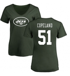 NFL Women's Nike New York Jets #51 Brandon Copeland Green Name & Number Logo T-Shir