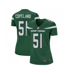 Women's New York Jets #51 Brandon Copeland Game Green Team Color Football Jersey