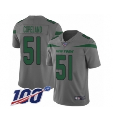 Youth New York Jets #51 Brandon Copeland Limited Gray Inverted Legend 100th Season Football Jersey