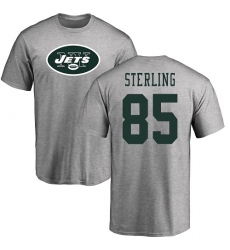 NFL Nike New York Jets #85 Neal Sterling Ash Name & Number Logo T-Shirt