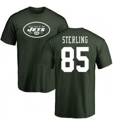 NFL Nike New York Jets #85 Neal Sterling Green Name & Number Logo T-Shirt